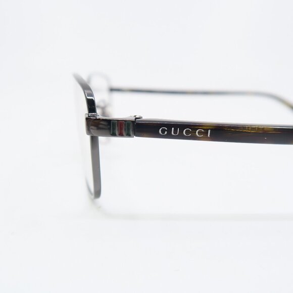 Gucci GG0063OJ 002 57mm Gunmetal/Havana Temples, New Men's Eyeglasses Frames. - Picture 5 of 9